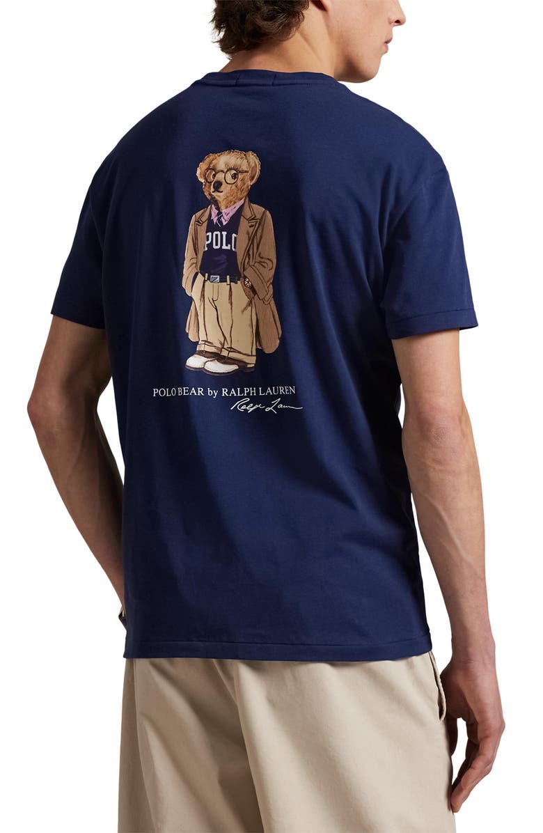 Polo Ralph Lauren Classic Fit Polo Bear Cotton Jersey T-Shirt, Alternate, color, Pf25 Newport Navy Hrtg Bear