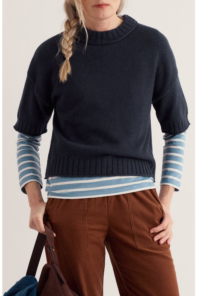 Fistral Short Sleeve Sweater, Main, color, MARITIME