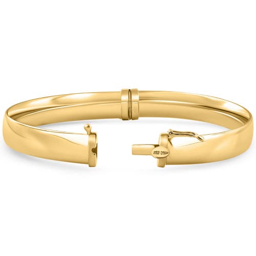 Bliss Diamond 8mm Polished Bangle Bracelet 18k Gold Over Silver In Gold