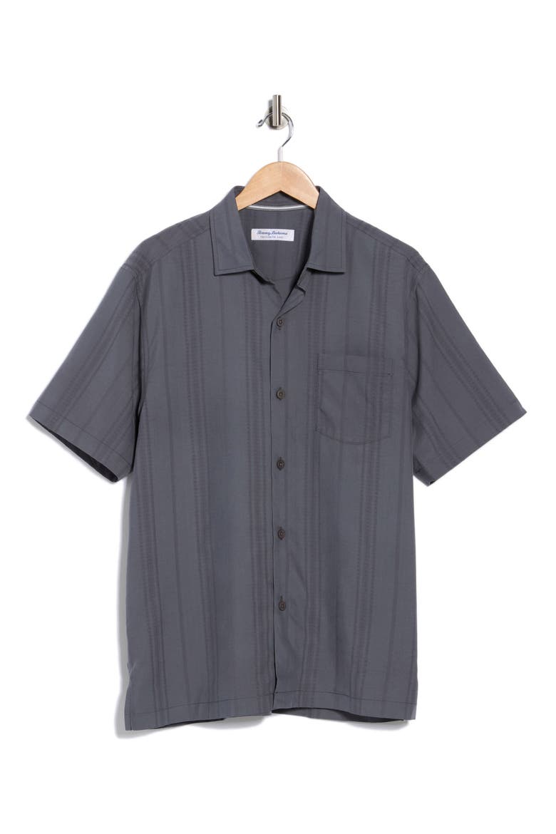 Coastal Cool Corso Vines Camp Shirt, Alternate, color, FOG GREY
