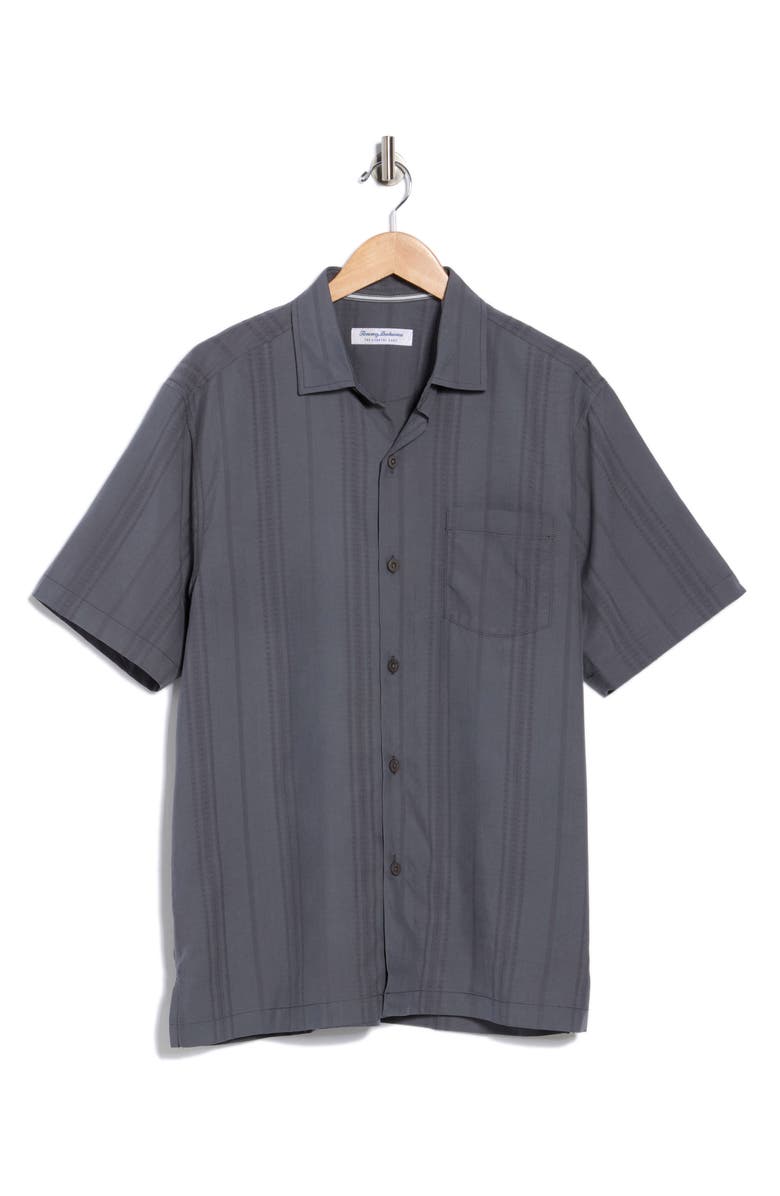 Tommy Bahama Coastal Cool Corso Vines Camp Shirt, Alternate, color, Fog Grey