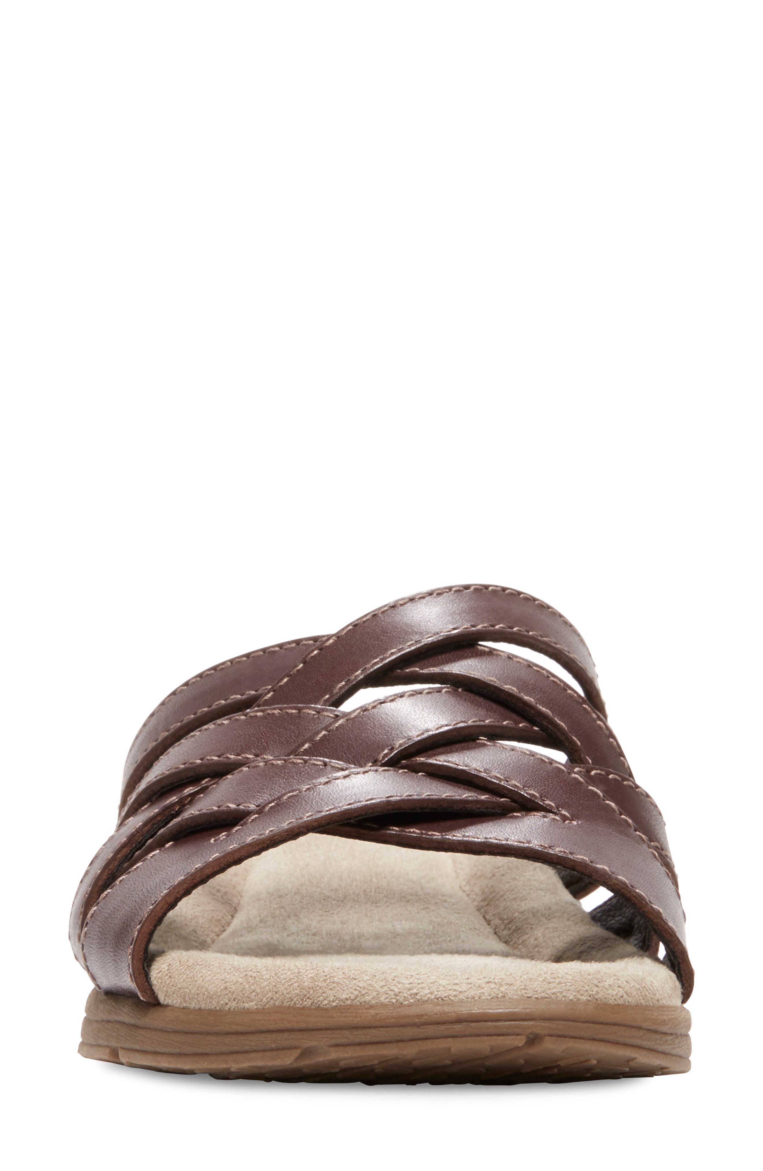 Eastland Hazel Woven Slide Sandal - Wide Width Available, Alternate, color, Brown
