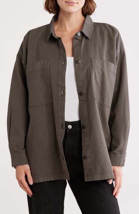 Boxy Stretch Organic Cotton & Hemp Shirt Jacket (Regular & Petite)