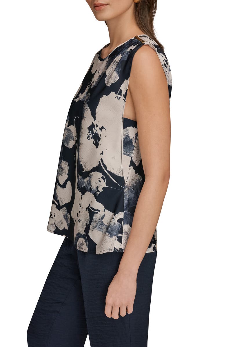 Donna Karan New York Asymmetrical Shoulder Top, Alternate, color, Nightfall Multi