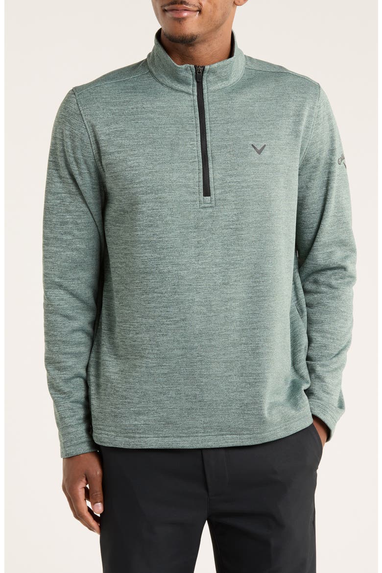 Fleece Quarter Zip Golf Base Layer, Main, color, MELALEUCA HEATHER