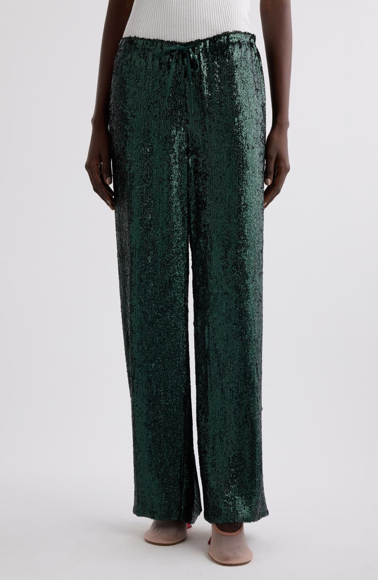 Dries Van Noten Puvis Sequin Drawstring Pants, Main, color, Bottle