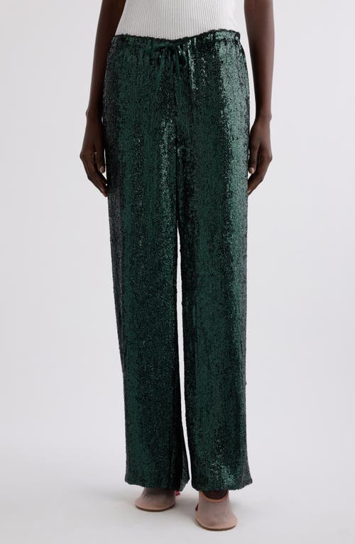 Dries Van Noten Puvis Sequined Wide-leg Drawstring Pants