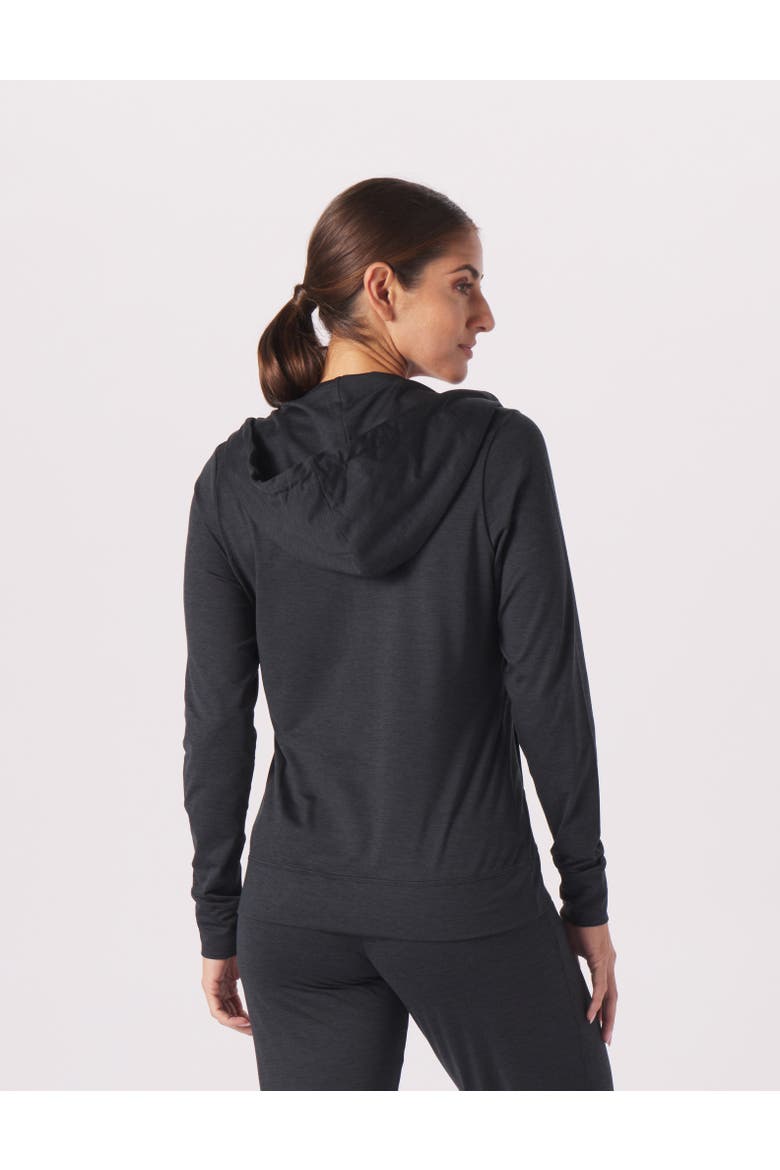 On The Go Lightweight Zip Up Hoodie, Alternate, color, Black Marble