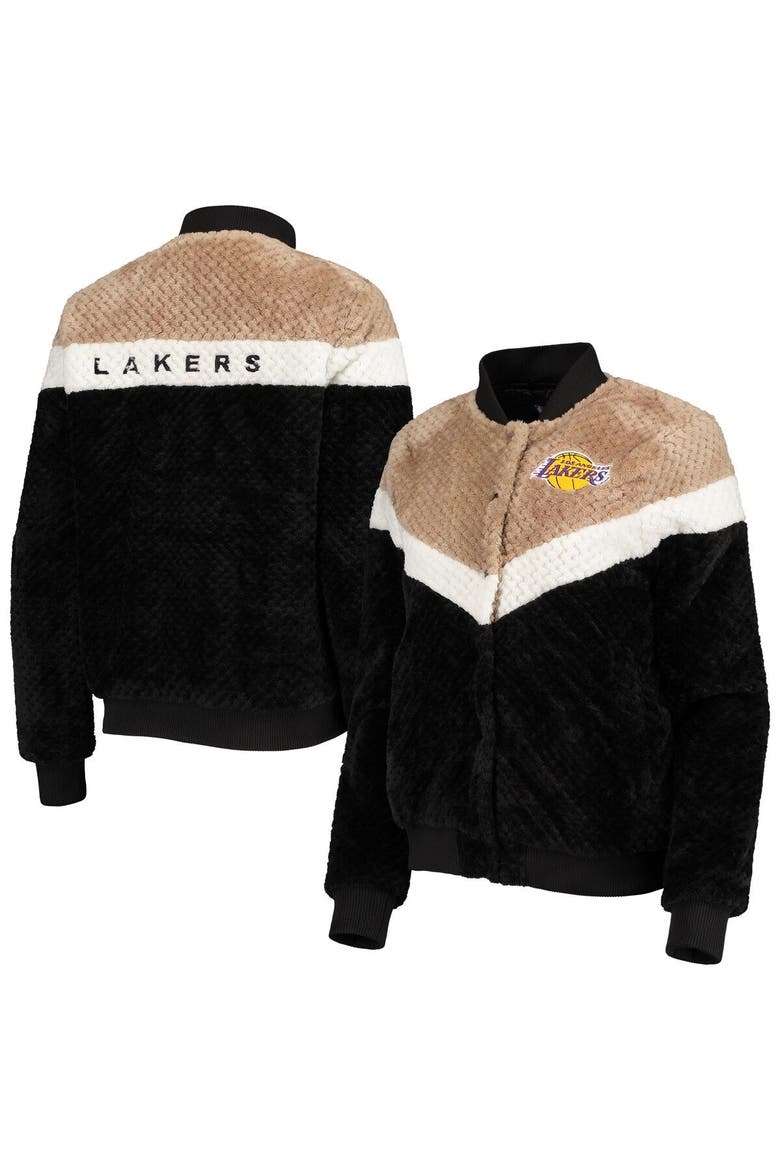Women's G-III 4Her by Carl Banks Black/Tan Los Angeles Lakers Riot Squad Sherpa Full-Snap Jacket, Alternate, color, Black