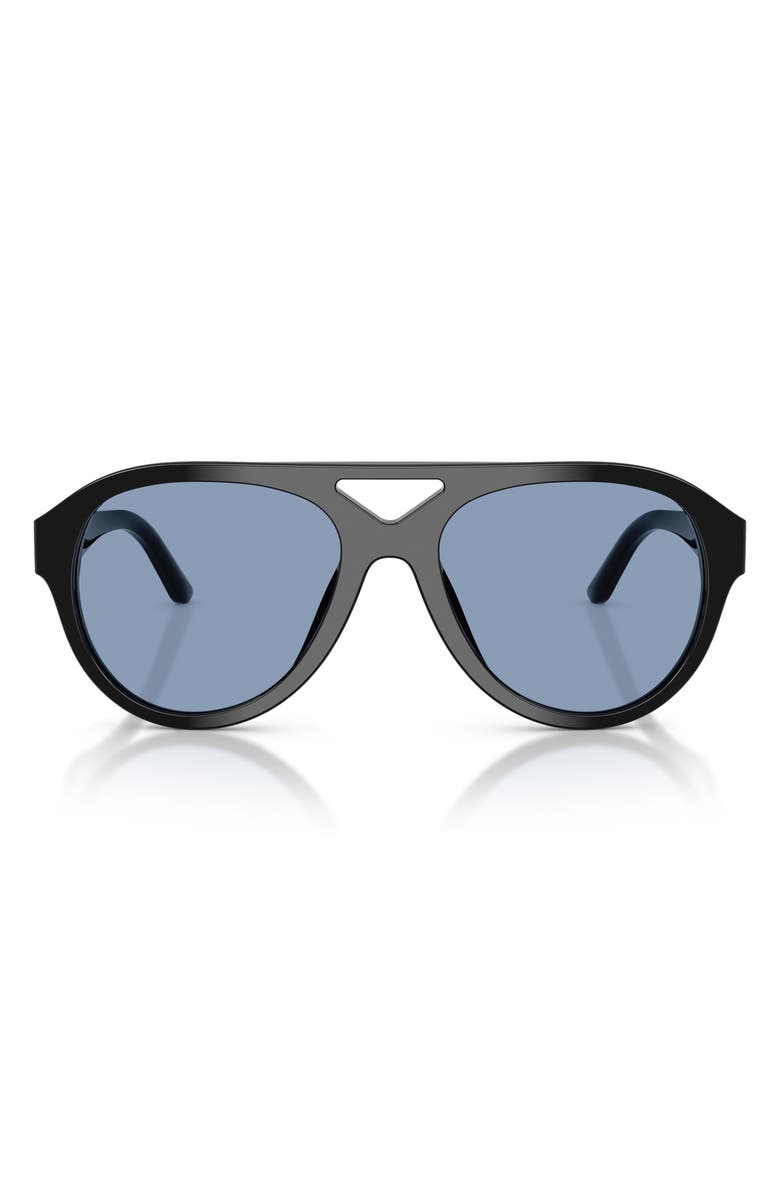 Tory Burch 55mm Pilot Sunglasses, Main, color, Black / Blue