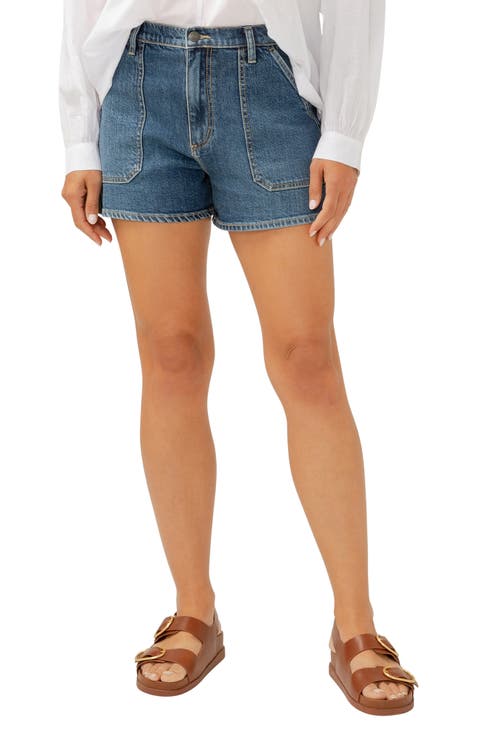 Patch Pocket Utility Denim Shorts