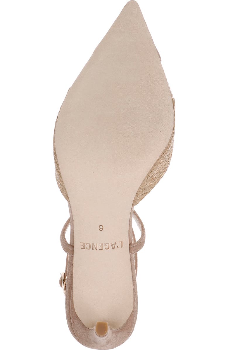 L'AGENCE Moselle Ankle Strap Pointed Cap Toe Pump, Alternate, color, Natural/ Natural