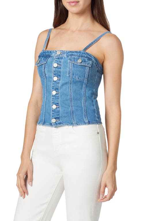 Habitual Denim Bustier Crop Top In Surf