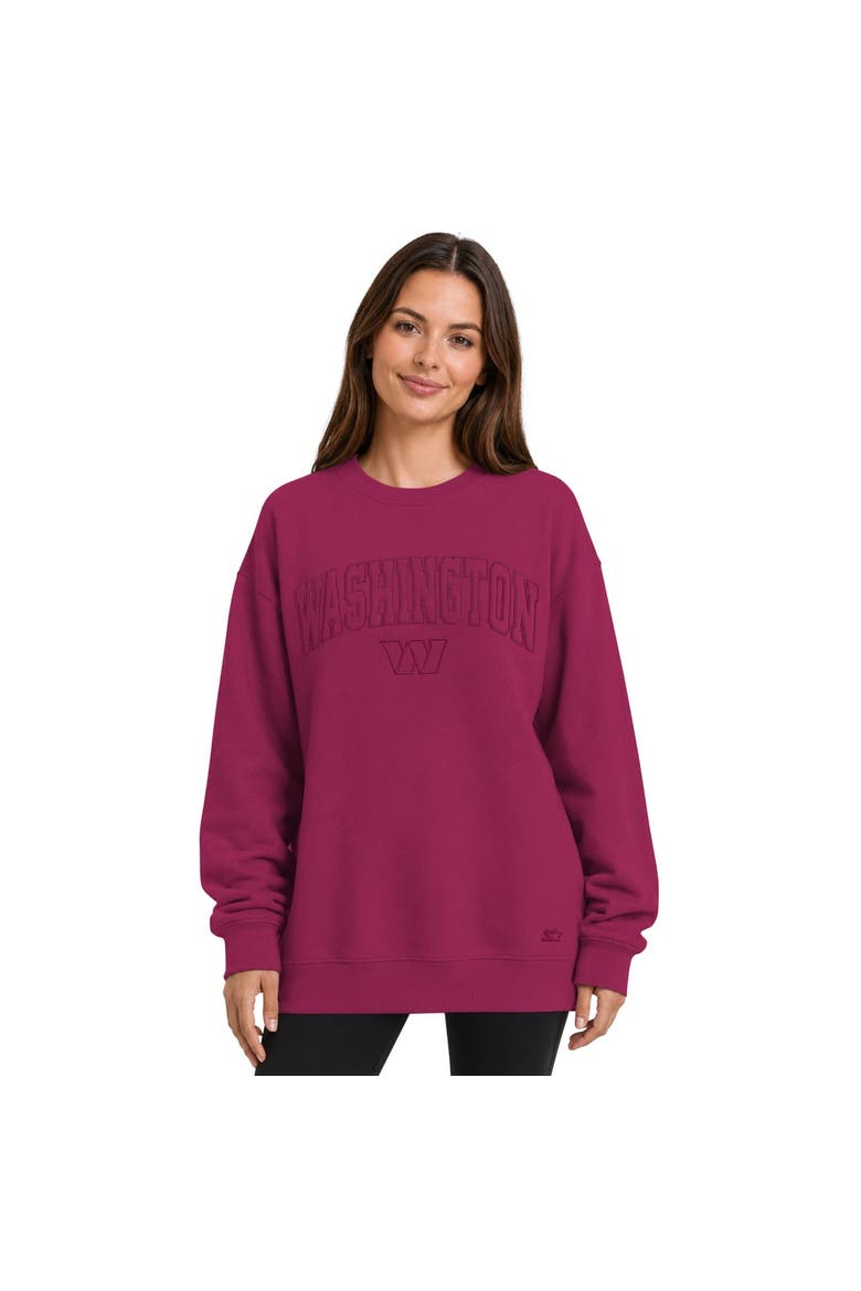 Women's Starter  Maroon Washington Commanders Athleisure Oversized Fleece Sweatshirt, Main, color, Maroon