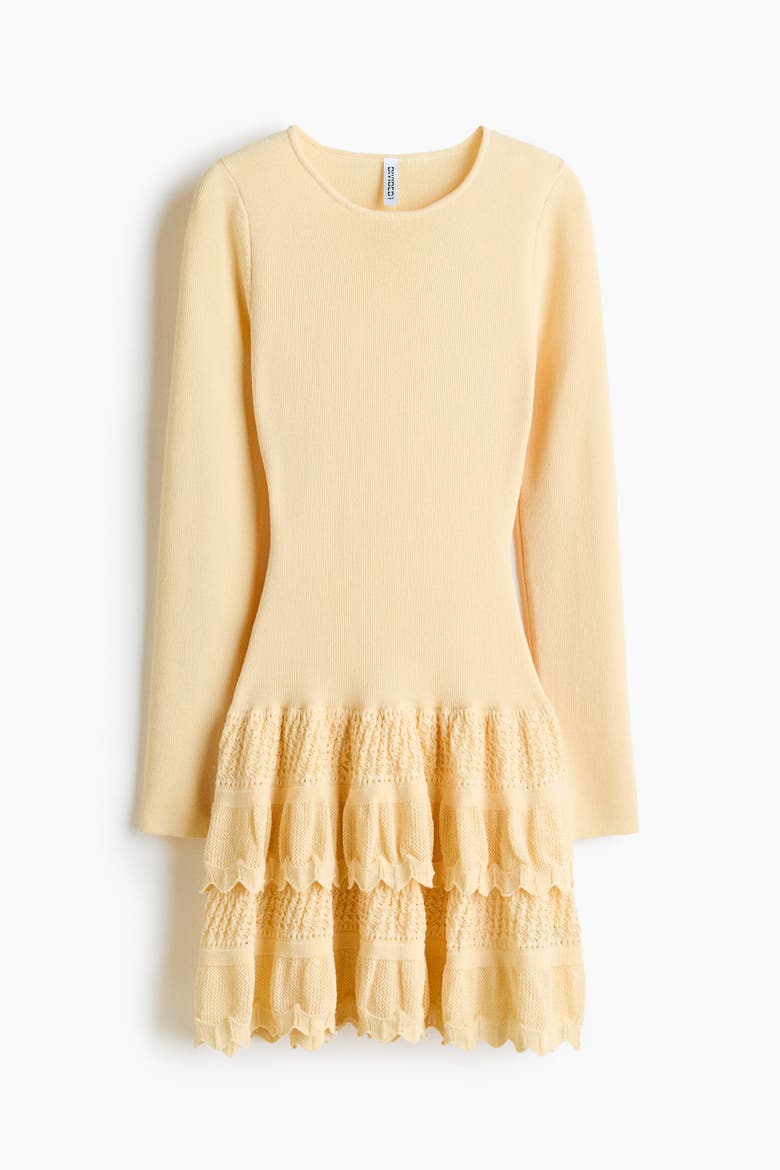 Tiered-skirt Dress, Alternate, color, Light yellow