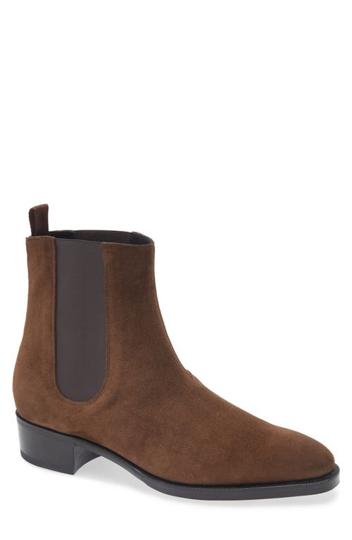 John Lobb Freddi Suede Ankle Boots In Dark Brown