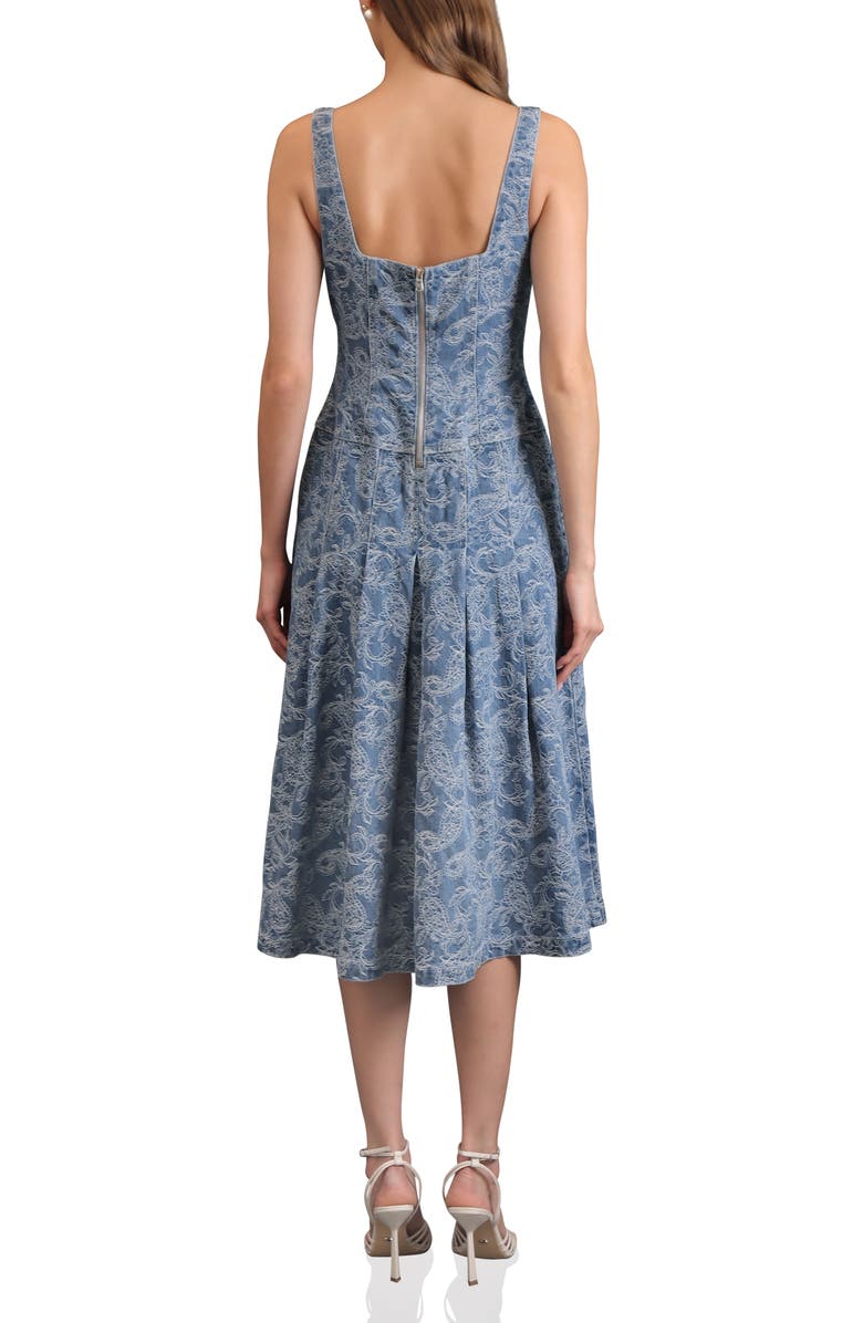 Avec Les Filles A-Line Denim Dress, Alternate, color, Medium Blue Wash