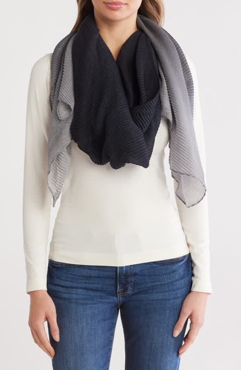 Ombré Pleated Wrap Scarf