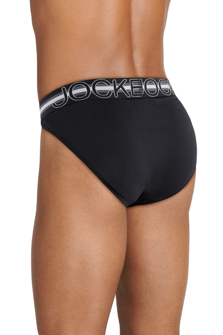 Mens Jockey Sport Stability Pouch Microfiber String Bikini, Alternate, color, Black Out
