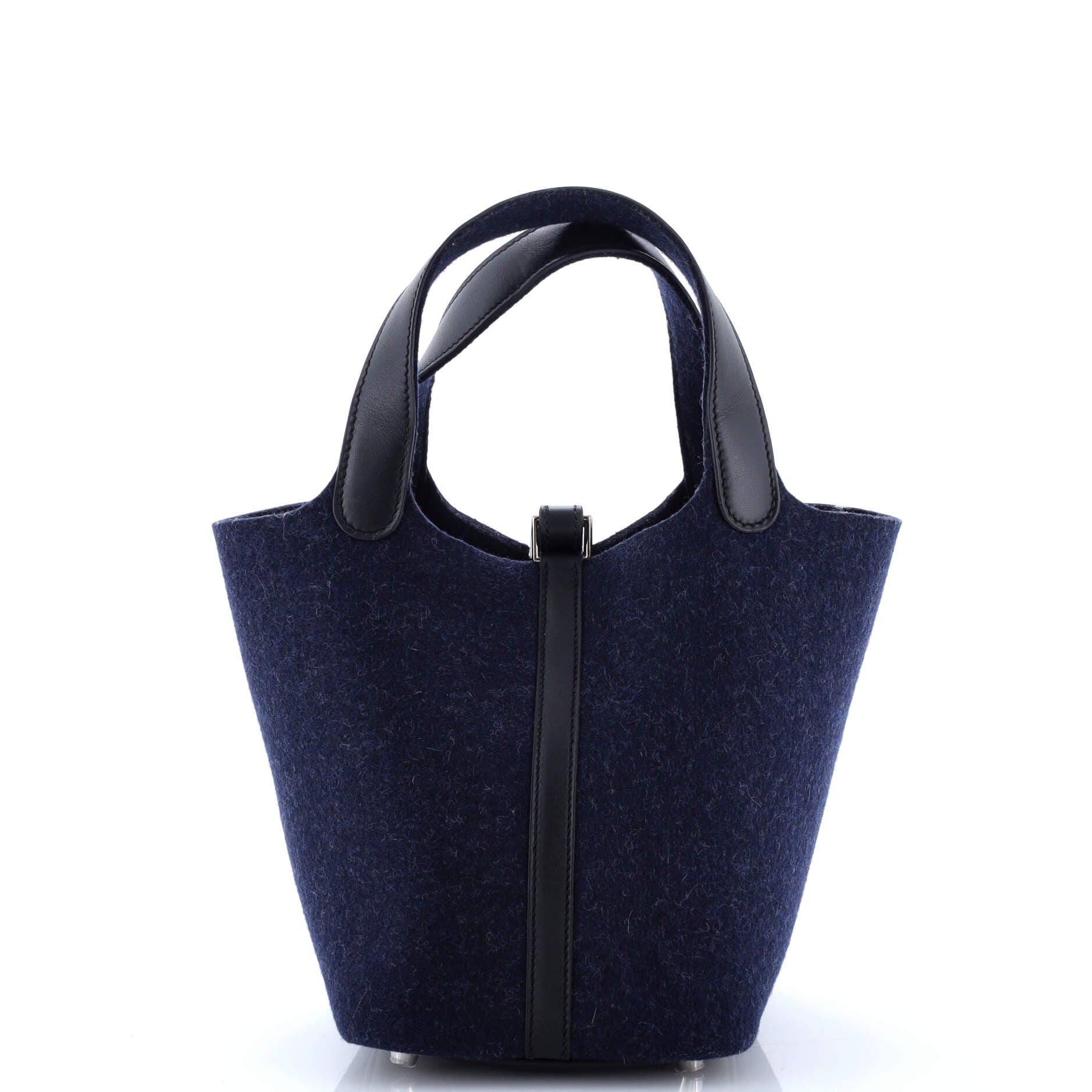 Pre-Owned Hermes Picotin Lock Bag Felt with Leather PM, Alternate, color, 