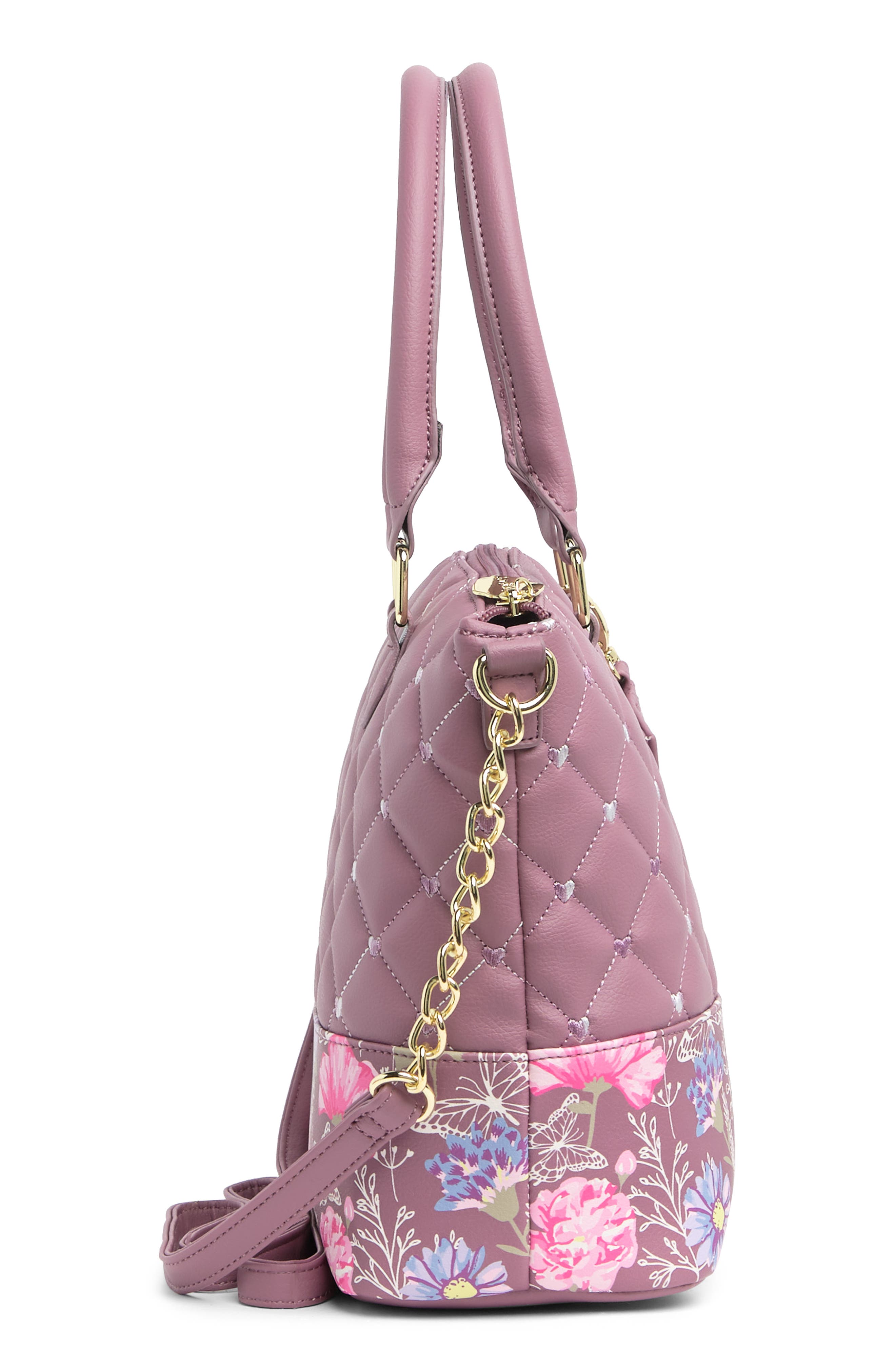 Luv Betsey by Betsey Johnson Medium Printed Logo Handbag, Alternate, color, 