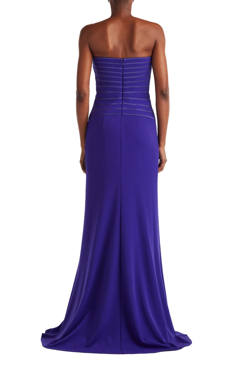 Strapless Crisscross Bodice Gown, Alternate, color, PURPLE IRIS