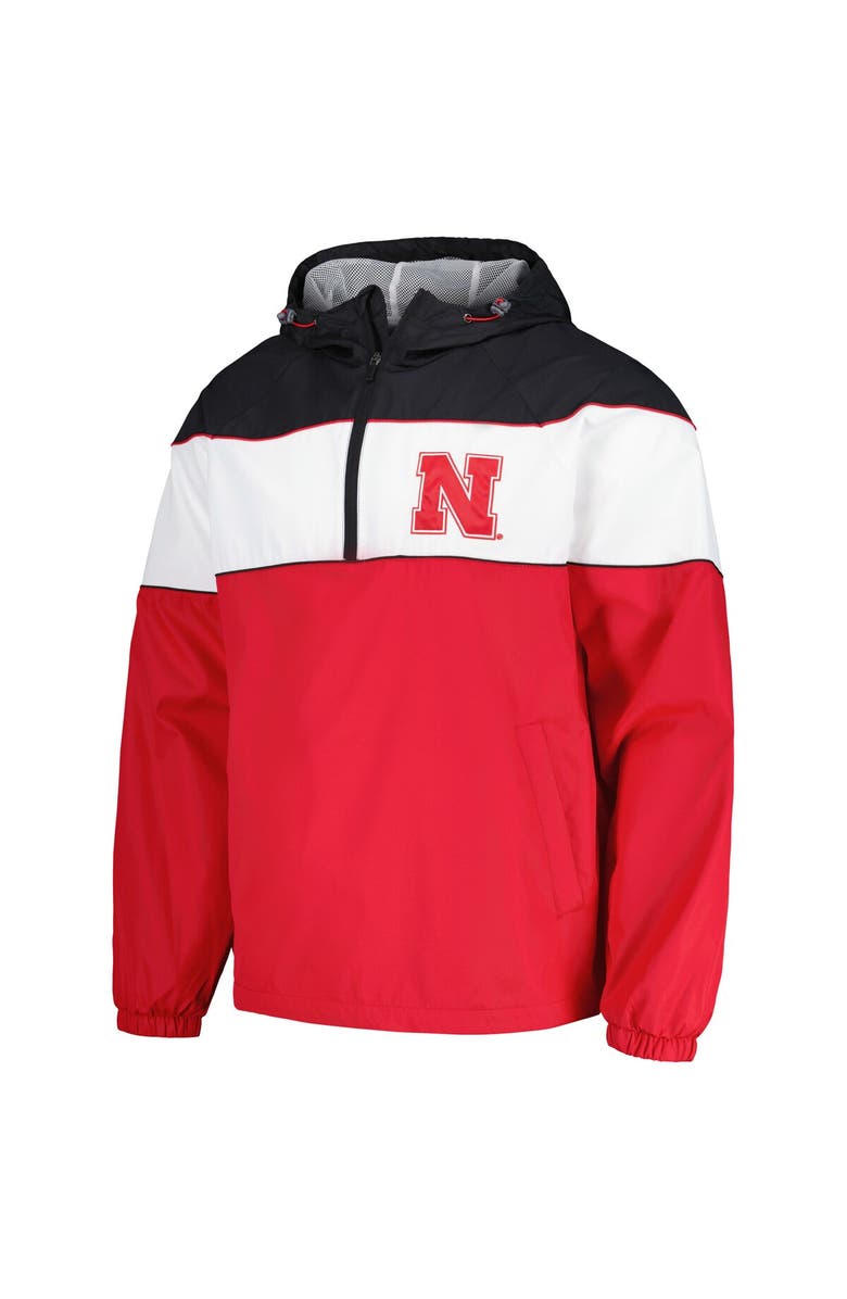 G-III SPORTS BY CARL BANKS Men's G-III Sports by Carl Banks Scarlet Nebraska Huskers Center Line Half-Zip Raglan Hoodie Jacket, Alternate, color, Scarlet