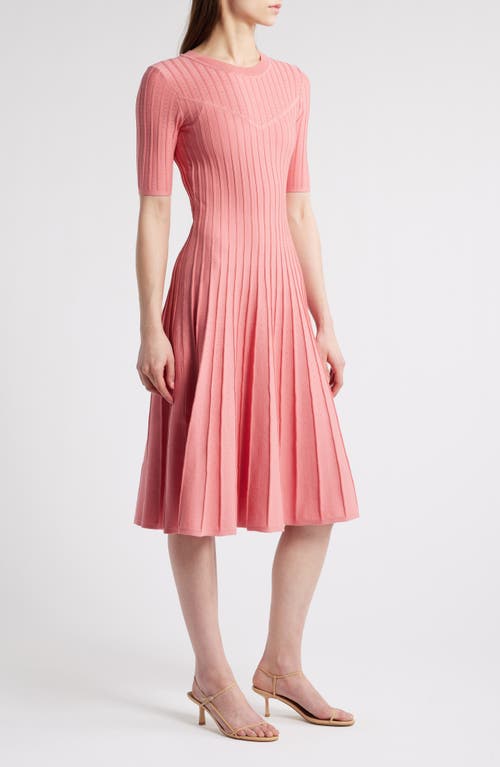 Elie Tahari The Wanda Fit & Flare Sweater Dress In Dragon Fruit