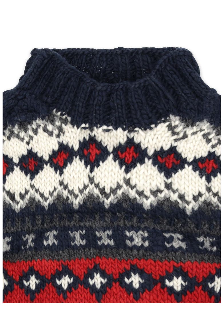 Navajo Pattern Merino Wool Pullover, Alternate, color, Navy Blue