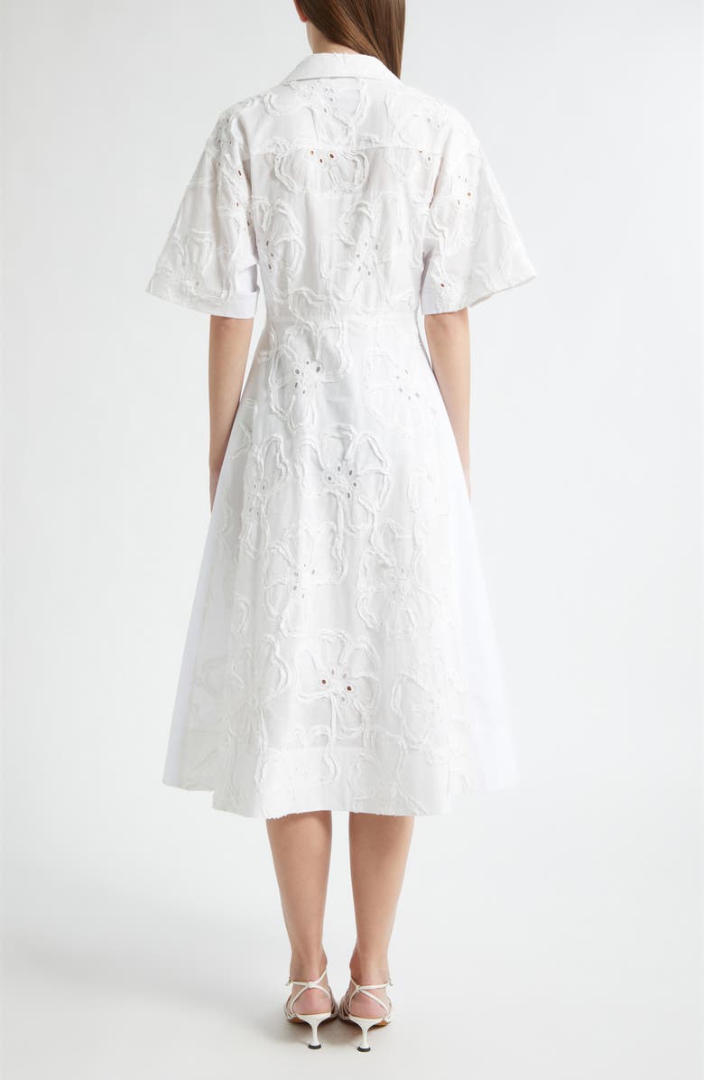 3.1 Phillip Lim Floral Appliqué Midi Shirtdress, Alternate, color, White