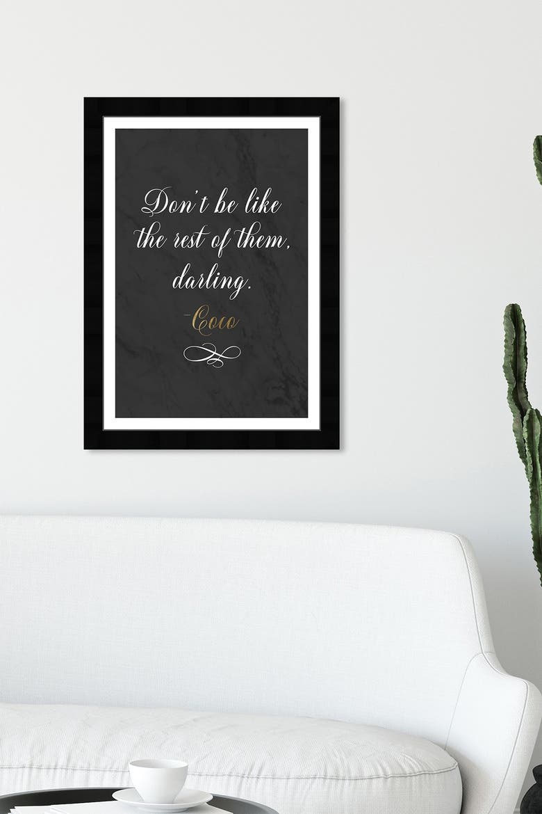 Dont Be Like The Rest Framed Wall Art, Main, color, BLACK