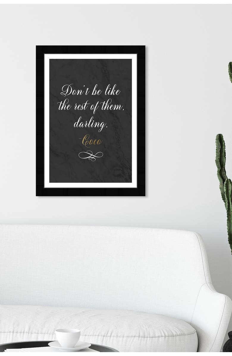 Wynwood Studio Dont Be Like The Rest Framed Wall Art, Main, color, Black