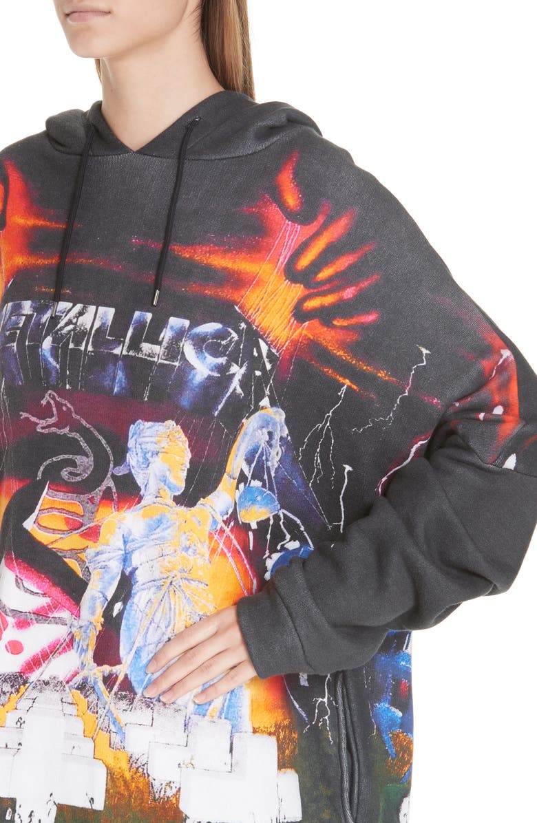 R13 Metallica Print Hoodie, Alternate, color,