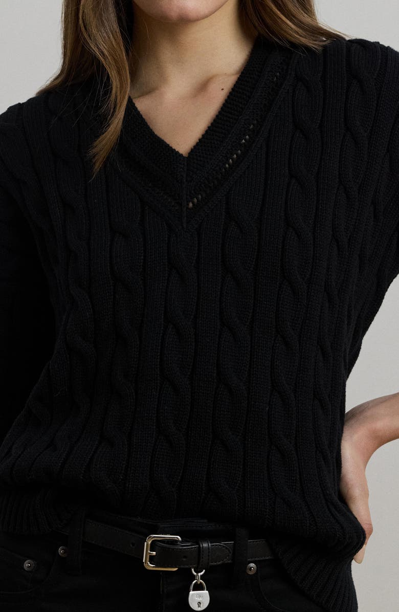 Lauren Ralph Lauren Pointelle & Cable Knit Cricket Sweater, Alternate, color, 