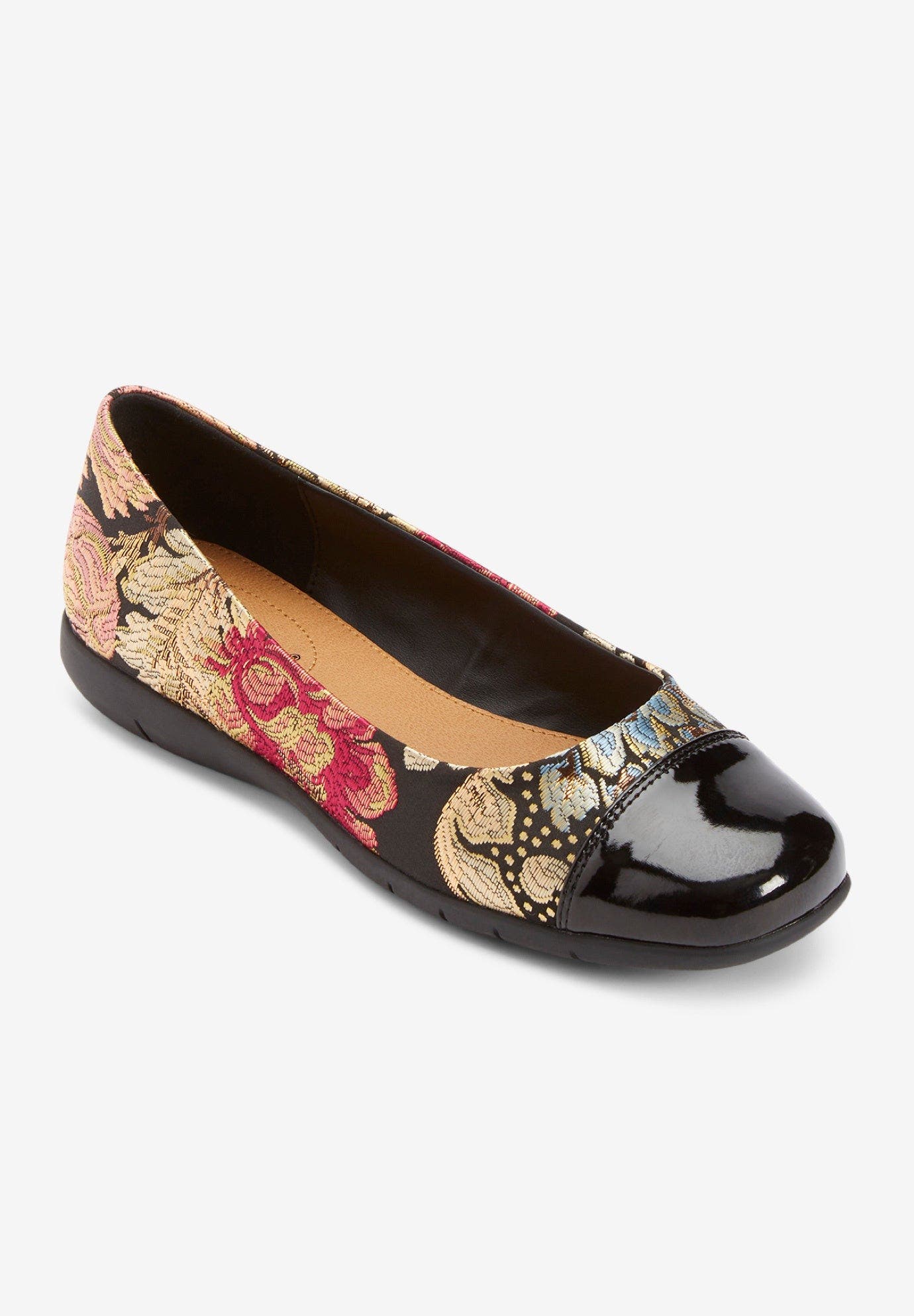The Fay Slip On Flat, Alternate, color, FLORAL METALLIC