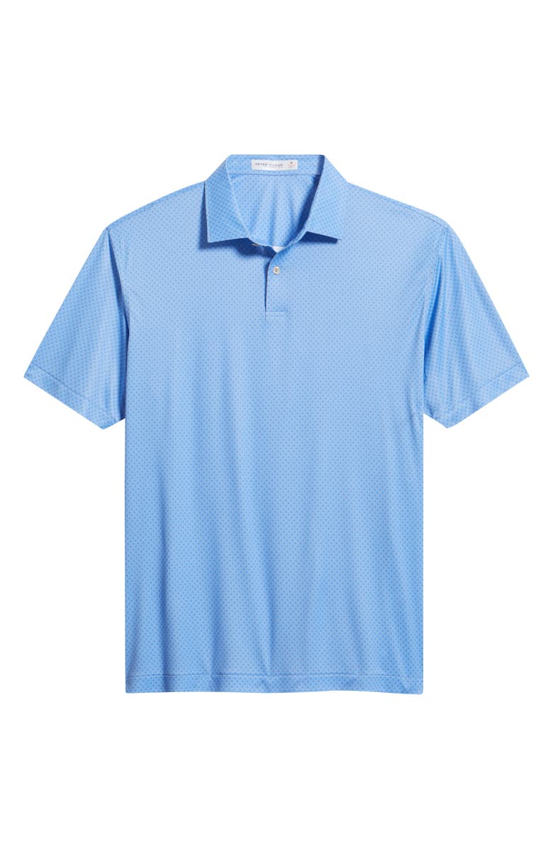 Peter Millar Featherweight Starmount Microprint Performance Polo, Main, color, Bluebird