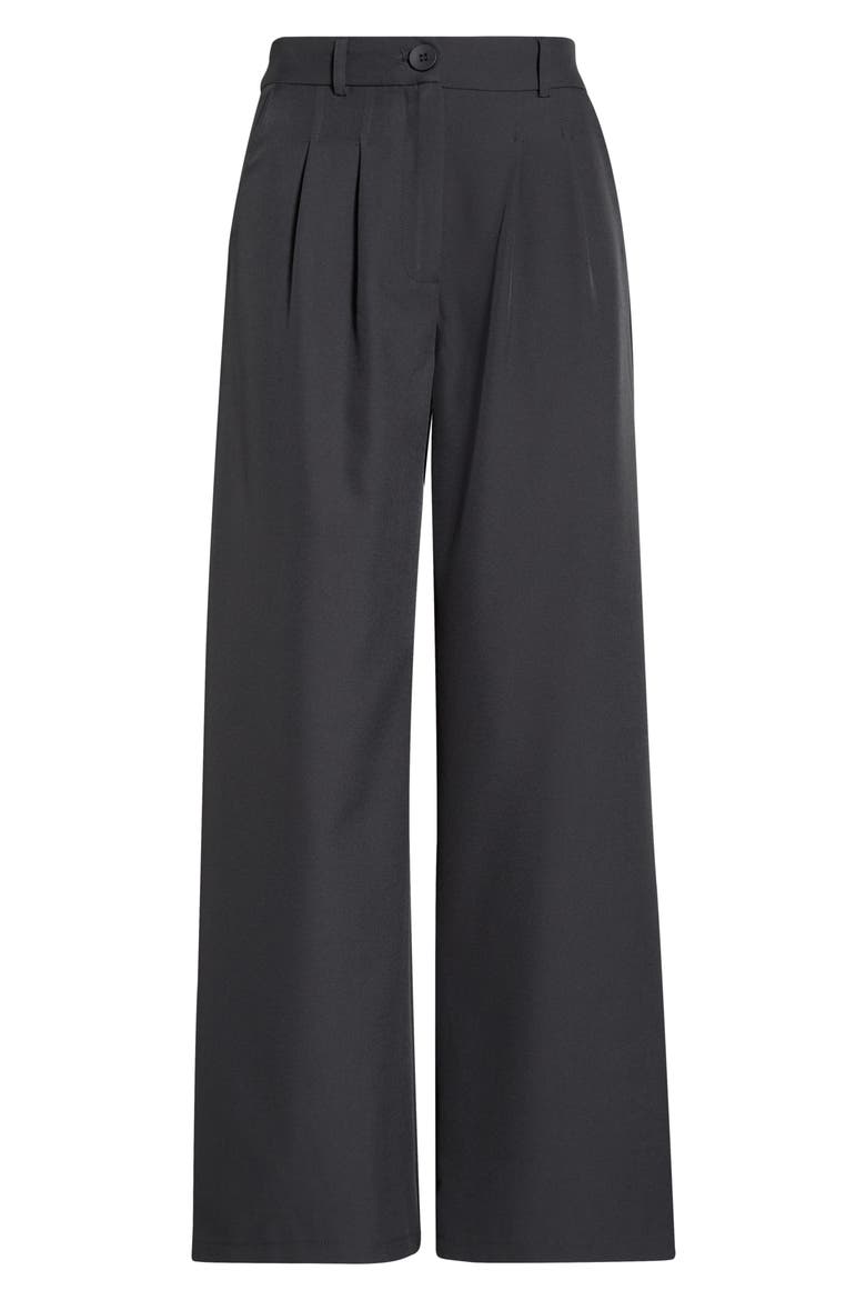 Archer Pleated High Waist Straight Leg Pants, Alternate, color, SLATE