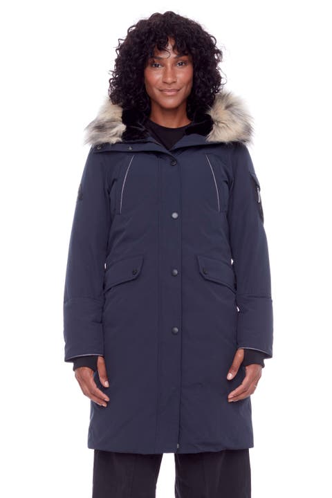 LAURENTIAN - Vegan Down Long Parka Winter with Faux Fur Hood