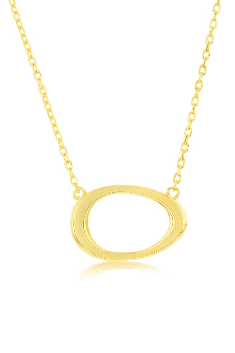 Open Oval Pendant Necklace, Main, color, GOLD