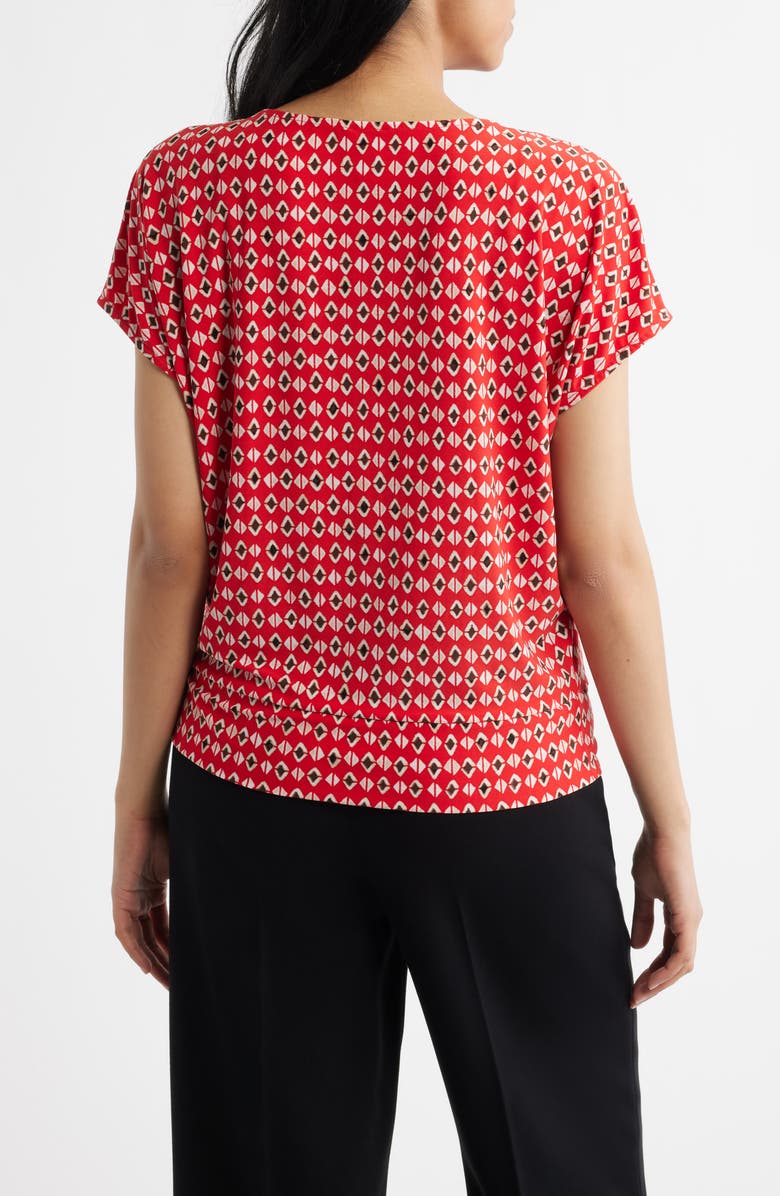 AK ANNE KLEIN Print Top, Alternate, color, Begonia Red