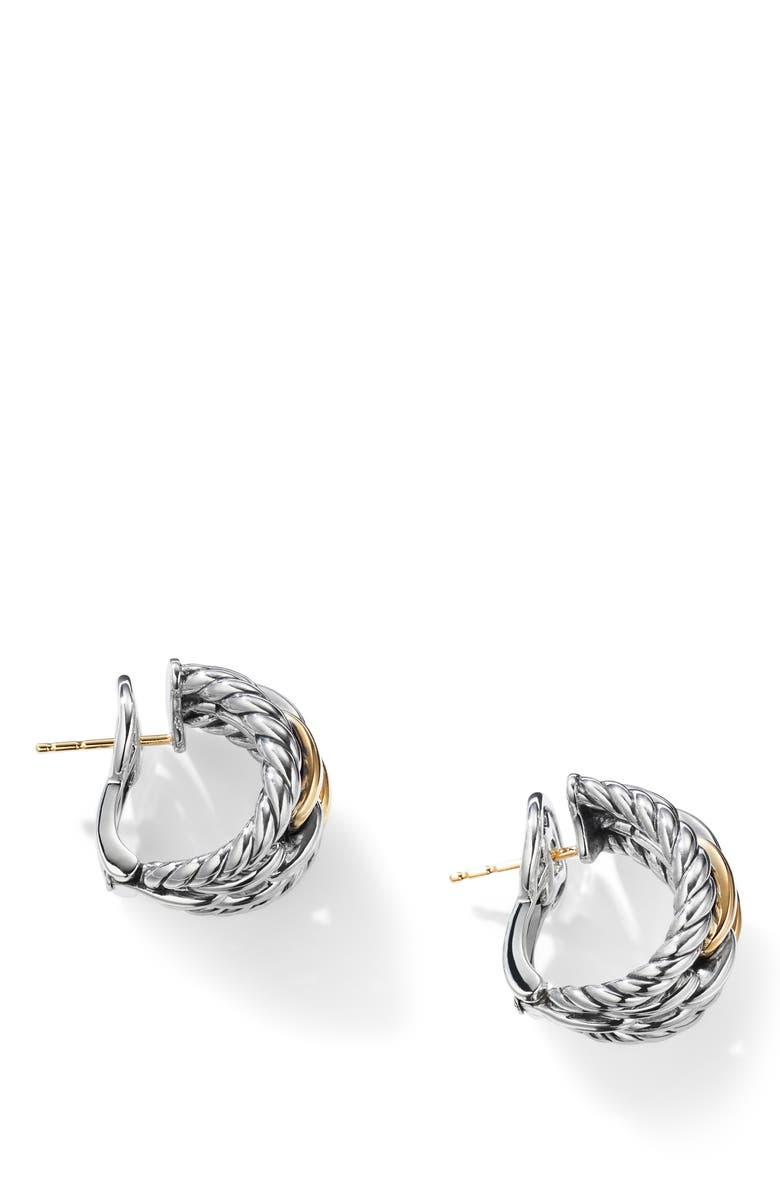 David Yurman Wellesley Link Hoop Earrings with 18K Gold, Alternate, color,
