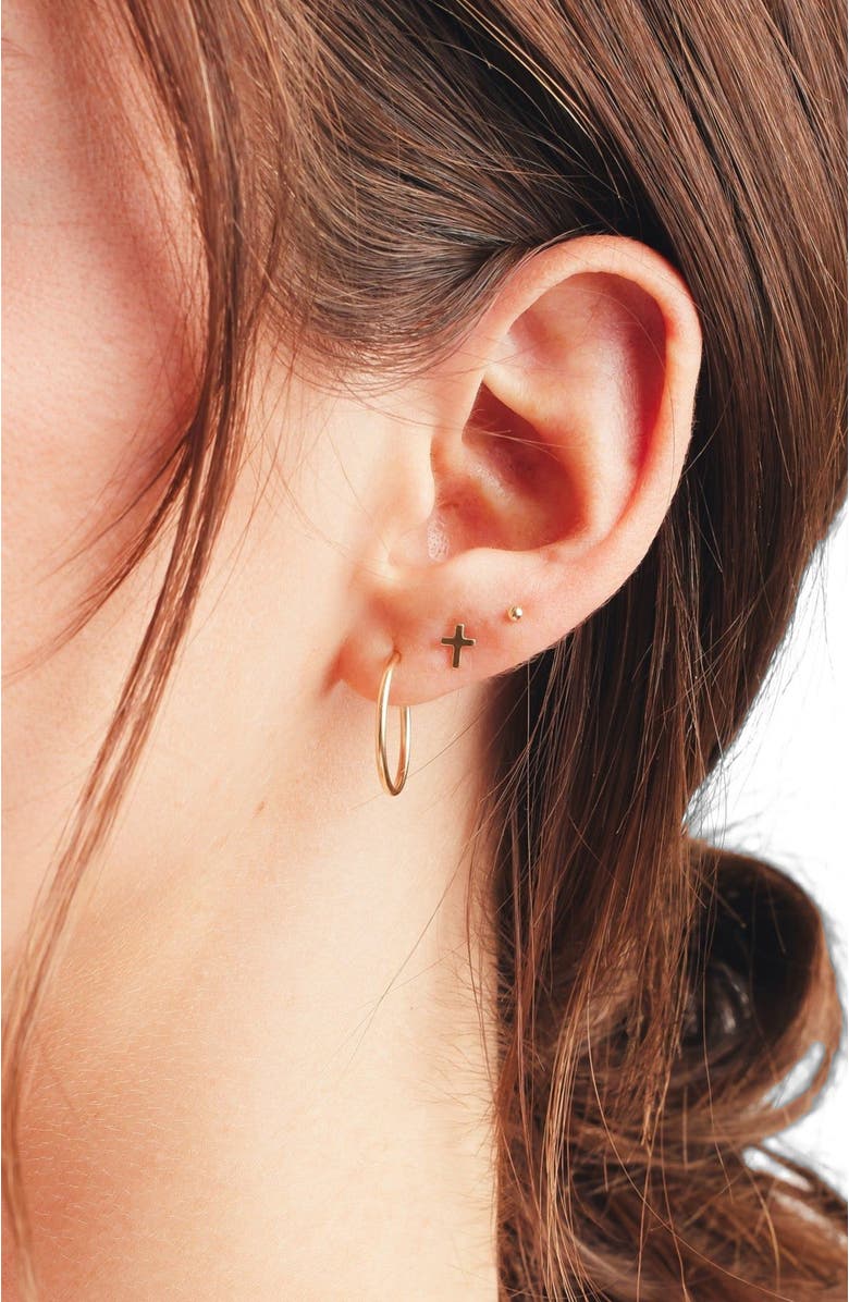 MADE BY MARY 14k Bead Stud Earring, Alternate, color, 14K Solid Gold - Single