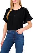 CeCe Flutter Sleeve Georgette Top