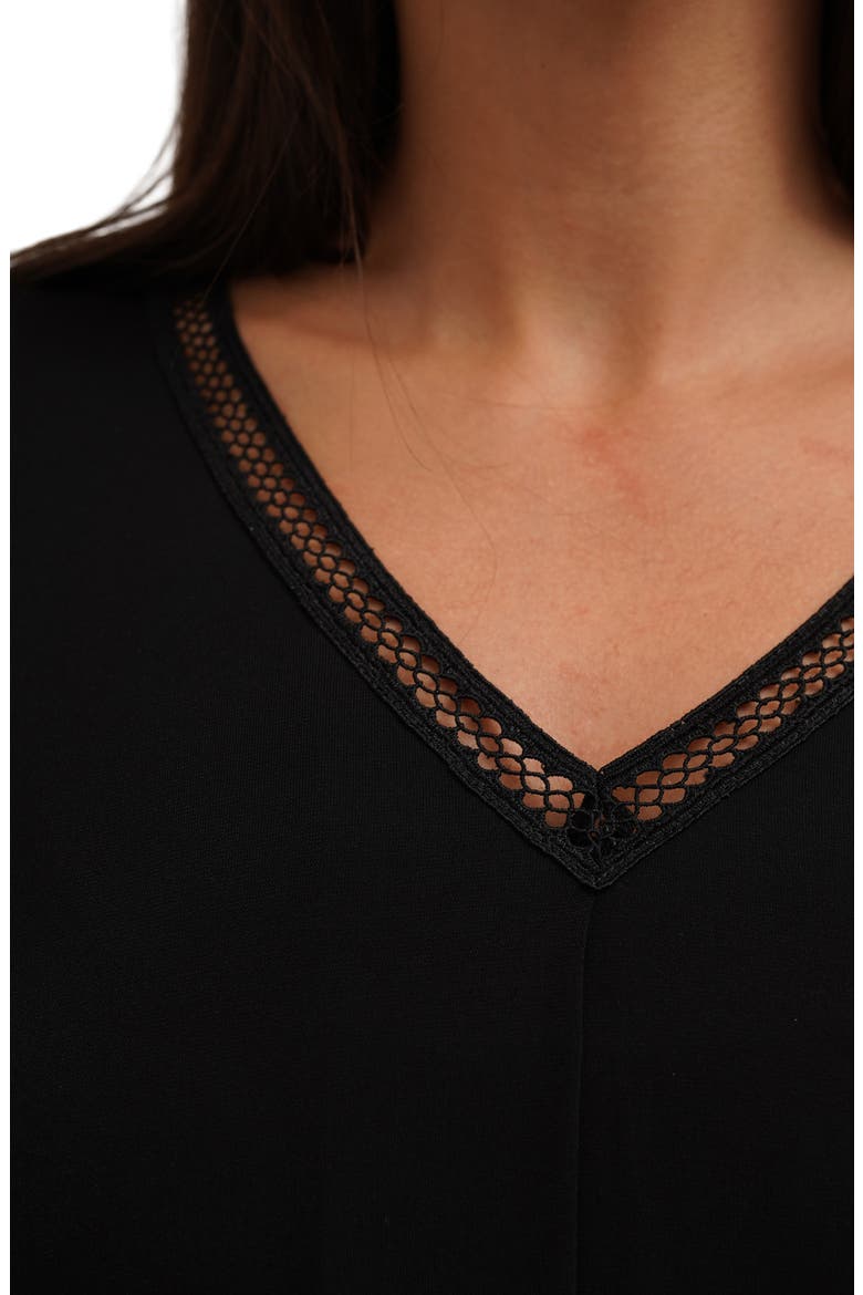 Solid V-Neck Top, Alternate, color, BLACK