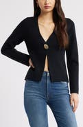 Open Edit Structured One-Button Cardigan