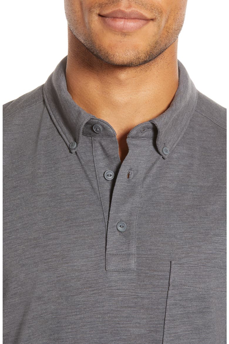 Marled Slub Slim Fit Polo, Alternate, color, GREY FORGED HEATHER