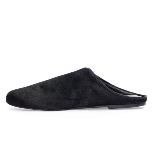 Black Suede Studio Arie Ponyhair Slipper In Multi