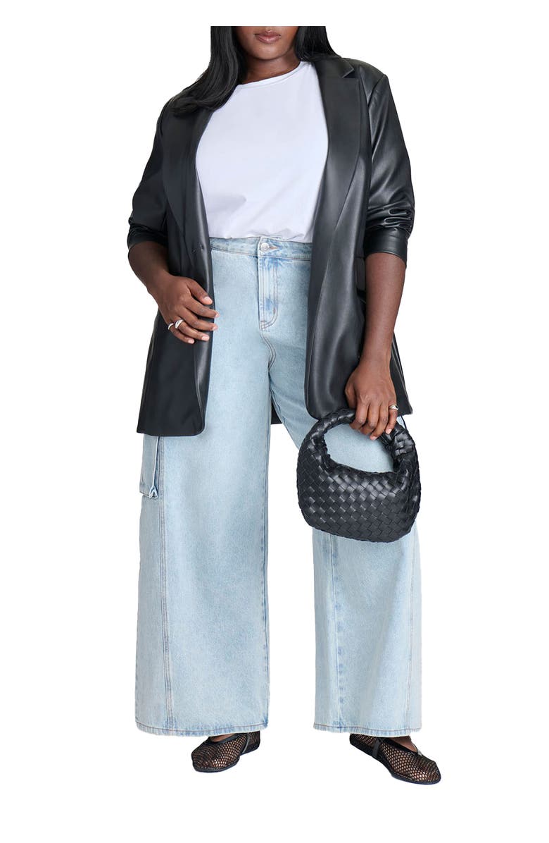 ELOQUII Wide Leg Cargo Jean, Main, color, 