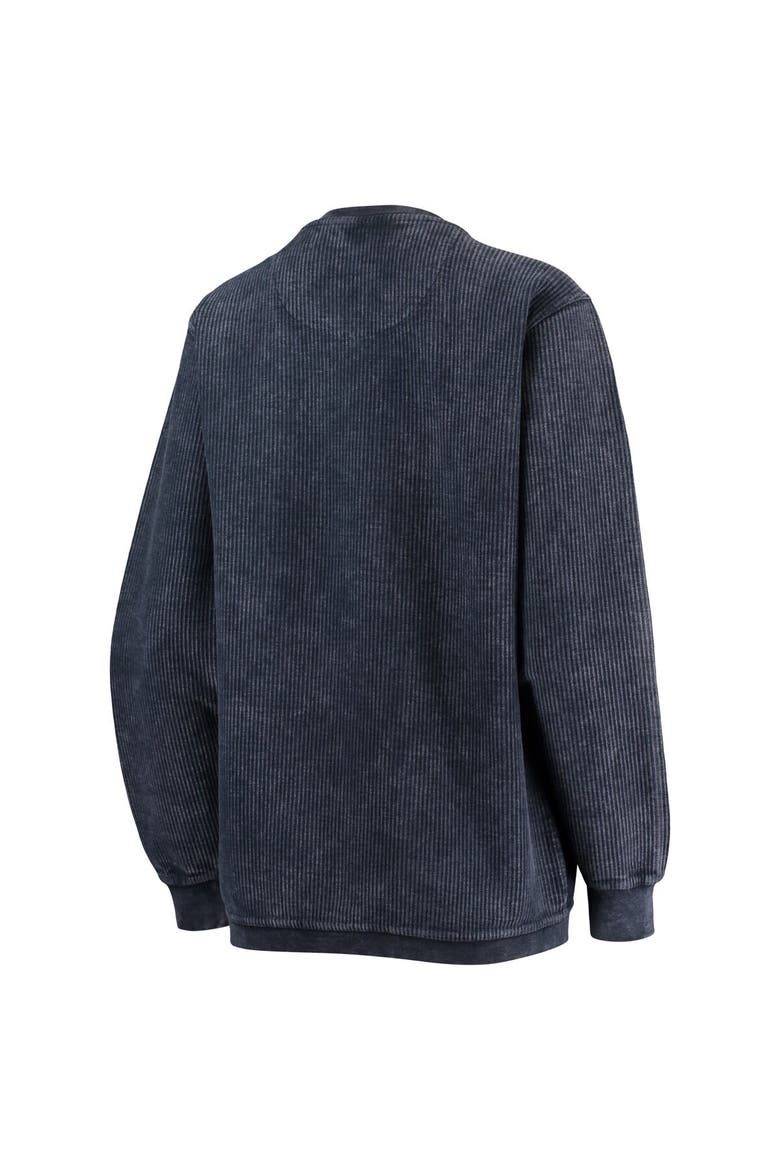 Women's Pressbox Navy Villanova Wildcats Comfy Cord Vintage Wash Basic Arch Pullover Sweatshirt, Alternate, color, Navy