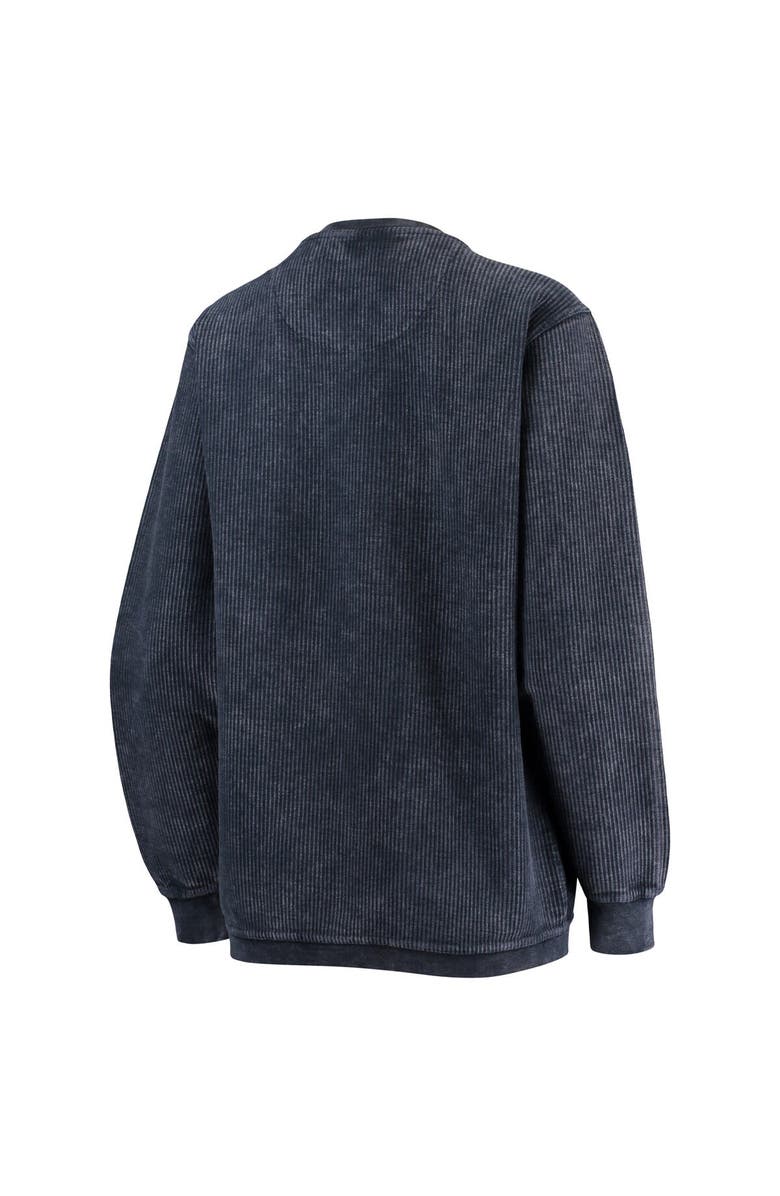 PRESSBOX Women's Pressbox Navy Villanova Wildcats Comfy Cord Vintage Wash Basic Arch Pullover Sweatshirt, Alternate, color, Navy